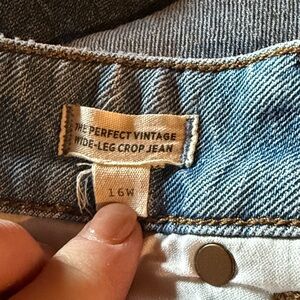 Madewell Blue Wide-Leg Crop Jeans